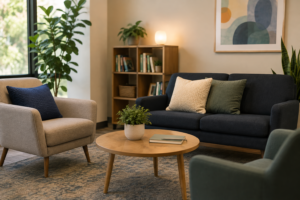 Intensive outpatient program space at EQ Health in Burr Ridge, Illinois