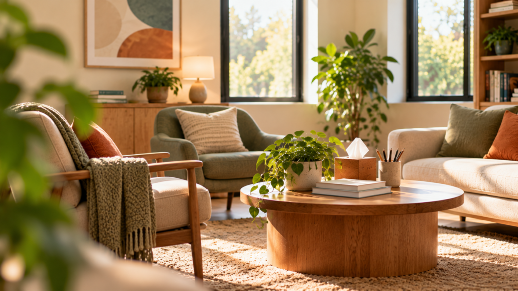 Family therapy room at EQ Health in Burr Ridge, Illinois